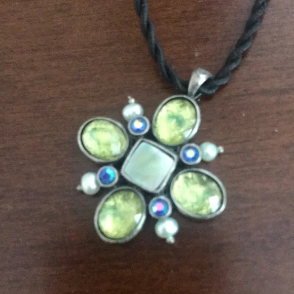 Lia Sophia pendant on black fabric cord - Picture 2 of 12